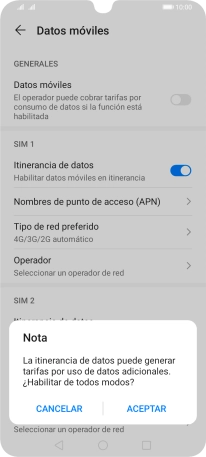 Si activas la función, pulsa ACEPTAR. Si activas la función, pulsa ACEPTAR.
