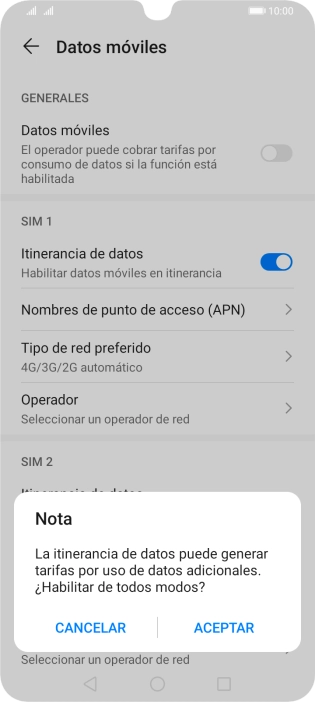 Si activas la función, pulsa ACEPTAR. Si activas la función, pulsa ACEPTAR.