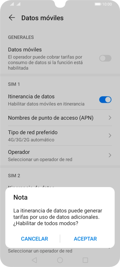 Si activas la función, pulsa ACEPTAR. Si activas la función, pulsa ACEPTAR.