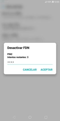 Introduce el código PIN2 y pulsa ACEPTAR. Introduce el código PIN2 y pulsa ACEPTAR.