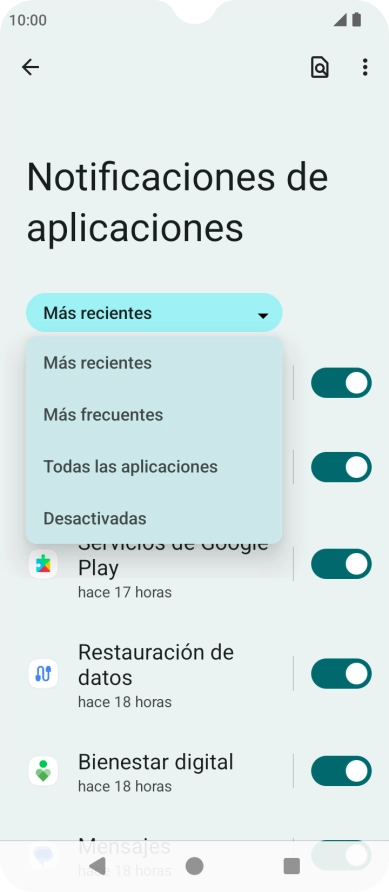 Pulsa el ajuste deseado.
