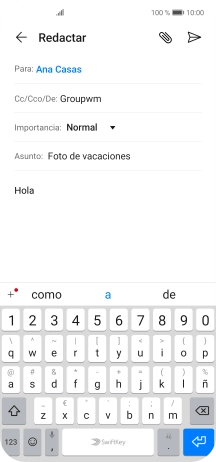 Pulsa el icono de anexos. Pulsa el icono de anexos.