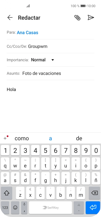 Pulsa el icono de anexos. Pulsa el icono de anexos.
