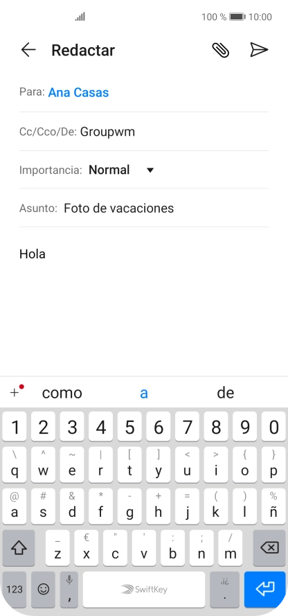 Pulsa el icono de anexos. Pulsa el icono de anexos.