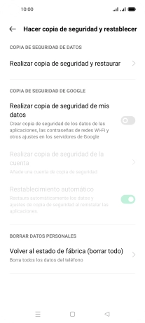 Pulsa Volver al estado de fábrica (borrar todo). Pulsa Volver al estado de fábrica (borrar todo).
