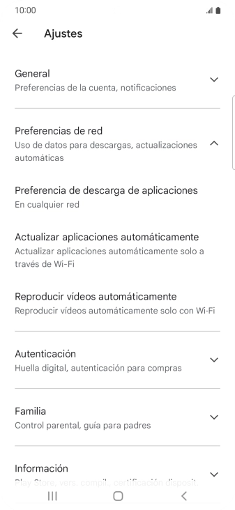 Pulsa Actualizar aplicaciones automáticamente.