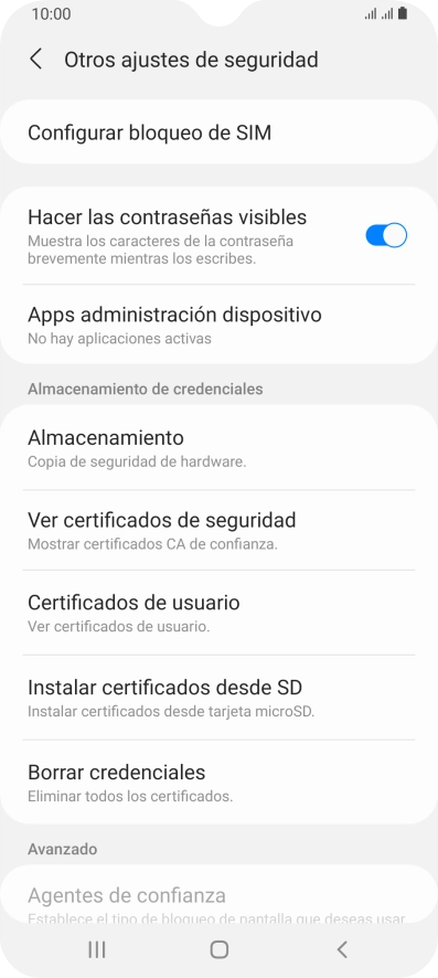 Pulsa Configurar bloqueo de SIM. Pulsa Configurar bloqueo de SIM.