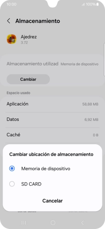 Pulsa el nombre de la tarjeta de memoria.
