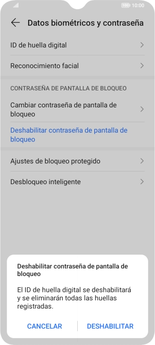 Pulsa DESHABILITAR e introduce el código de seguridad extra que has creado anteriormente. Pulsa DESHABILITAR e introduce el código de seguridad extra que has creado anteriormente.