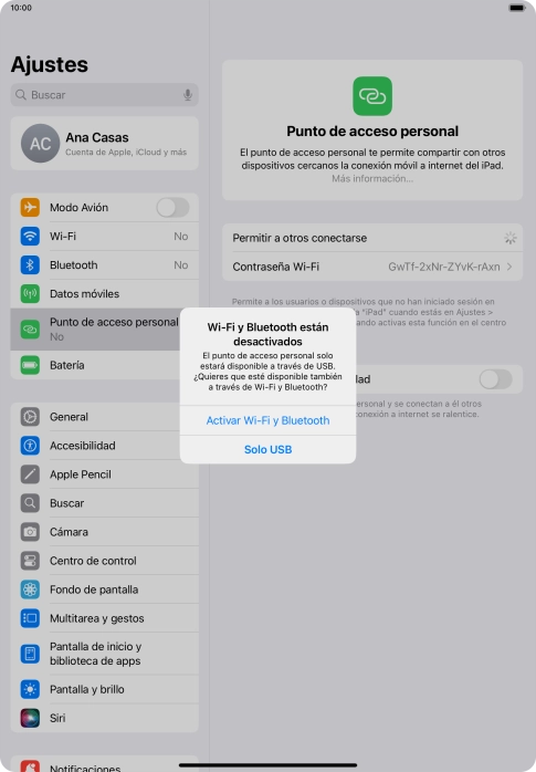 Si el wifi está desactivado, pulsa Activar Wi-Fi y Bluetooth. Si el wifi está desactivado, pulsa Activar Wi-Fi y Bluetooth.