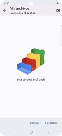 Si deseas crear una nueva carpeta, pulsa el icono de nueva carpeta y sigue las indicaciones de la pantalla para crearla. Si deseas crear una nueva carpeta, pulsa el icono de nueva carpeta y sigue las indicaciones de la pantalla para crearla.