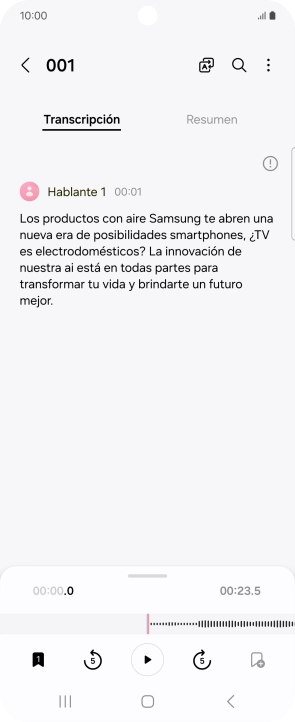 Si deseas ver un resumen del texto, pulsa Resumen. Si deseas ver un resumen del texto, pulsa Resumen.