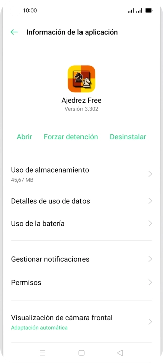 Pulsa Uso de almacenamiento. Pulsa Uso de almacenamiento.