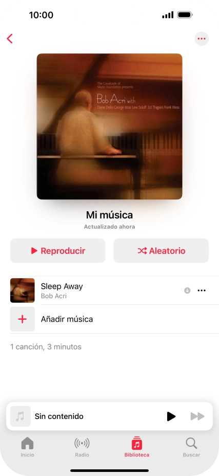 Desplázate a la categoría o a la lista de reproducción deseada y pulsa el archivo de música deseado. Desplázate a la categoría o a la lista de reproducción deseada y pulsa el archivo de música deseado.