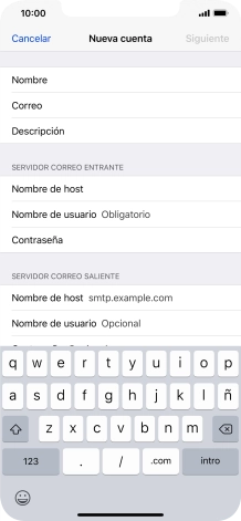 Pulsa Nombre de usuario e introduce el nombre de usuario de tu cuenta de correo electrónico. Pulsa Nombre de usuario e introduce el nombre de usuario de tu cuenta de correo electrónico.