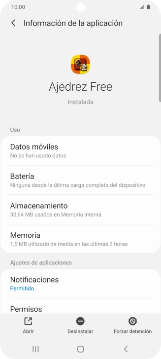 Pulsa Almacenamiento.