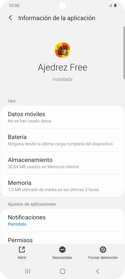 Pulsa Almacenamiento.