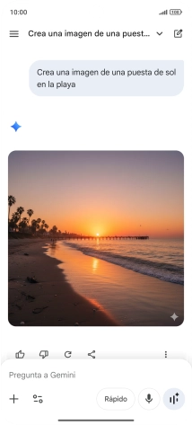 También puedes pedir a Gemini que genere una fotografía partiendo de tu descripción. También puedes pedir a Gemini que genere una fotografía partiendo de tu descripción.