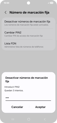 Introduce el código PIN2 y pulsa Aceptar. Introduce el código PIN2 y pulsa Aceptar.