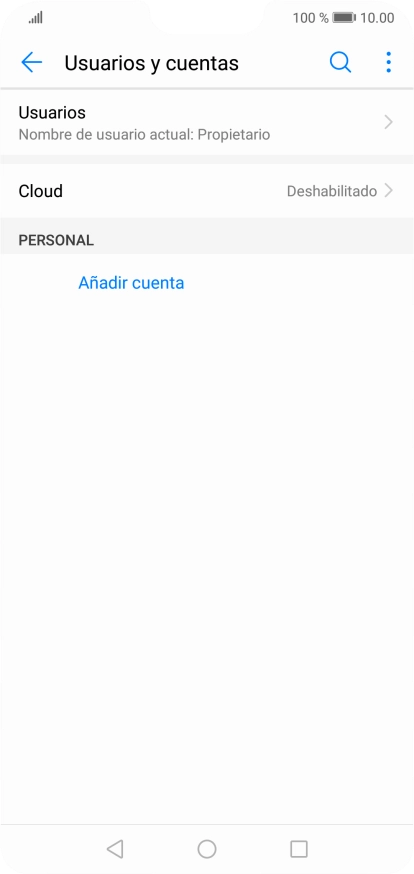 Pulsa Añadir cuenta. Pulsa Añadir cuenta.