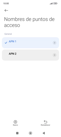 Pulsa la conexión de datos deseada para activarla. Pulsa la conexión de datos deseada para activarla.