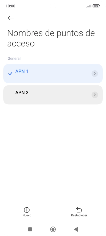 Pulsa la conexión de datos deseada para activarla. Pulsa la conexión de datos deseada para activarla.