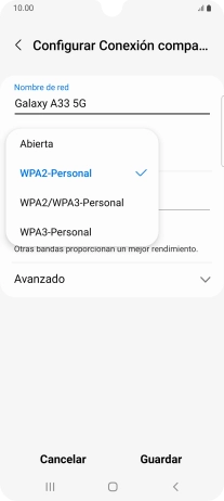 Pulsa WPA3-Personal para proteger la conexión wifi con una contraseña. Pulsa WPA3-Personal para proteger la conexión wifi con una contraseña.