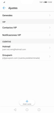 Pulsa la cuenta de correo electrónico deseada. Pulsa la cuenta de correo electrónico deseada.