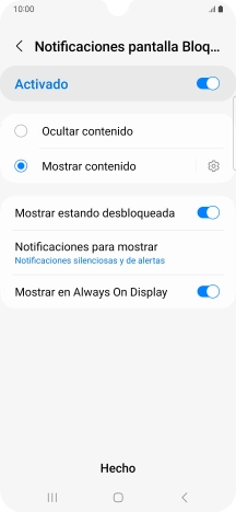 Pulsa los ajustes deseados para activarlos o desactivarlos. Pulsa los ajustes deseados para activarlos o desactivarlos.