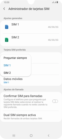 Pulsa el ajuste deseado. Pulsa el ajuste deseado.