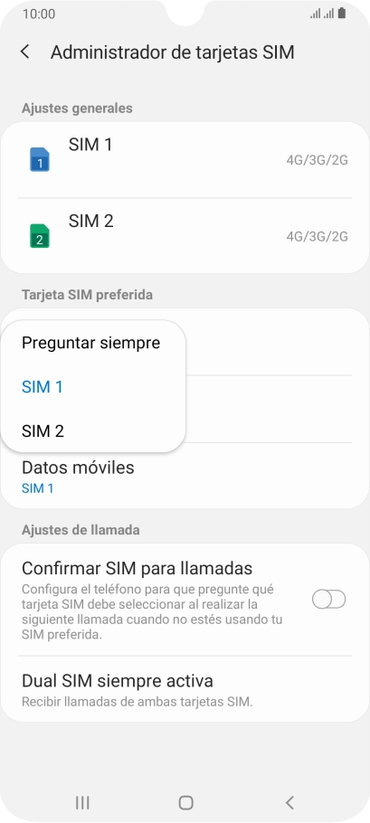 Pulsa el ajuste deseado. Pulsa el ajuste deseado.