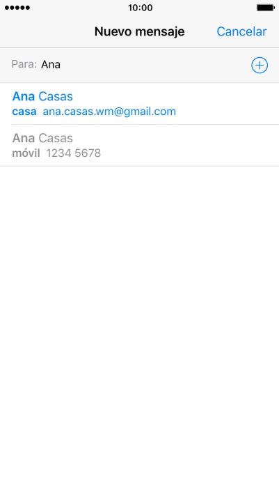 Pulsa el contacto deseado. Pulsa el contacto deseado.