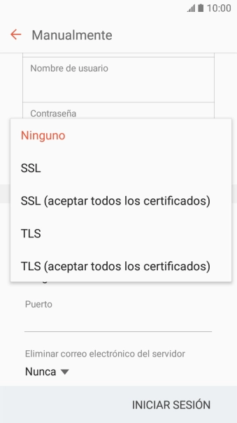 Pulsa Ninguno para desactivar la función.