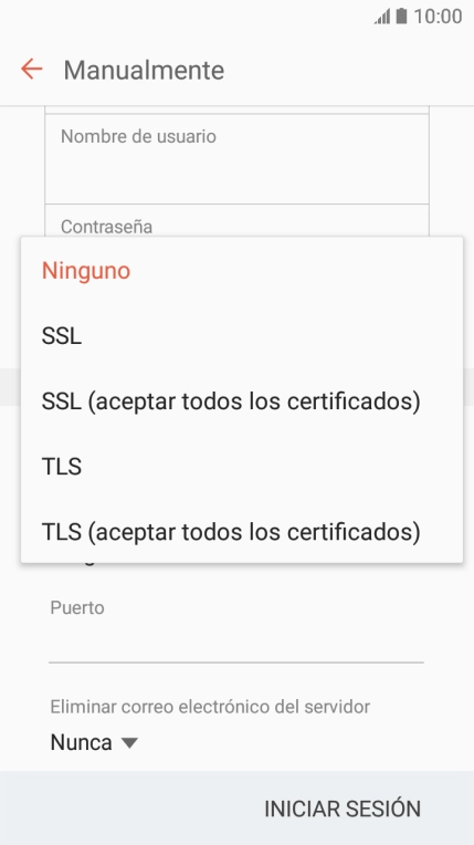 Pulsa Ninguno para desactivar la función.