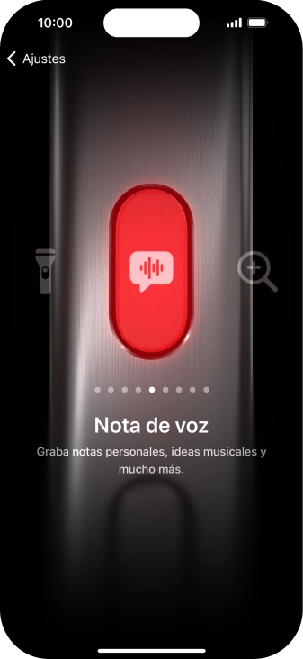 Desliza el dedo hacia la derecha o hacia la izquierda por la pantalla para seleccionar la función deseada. Desliza el dedo hacia la derecha o hacia la izquierda por la pantalla para seleccionar la función deseada.