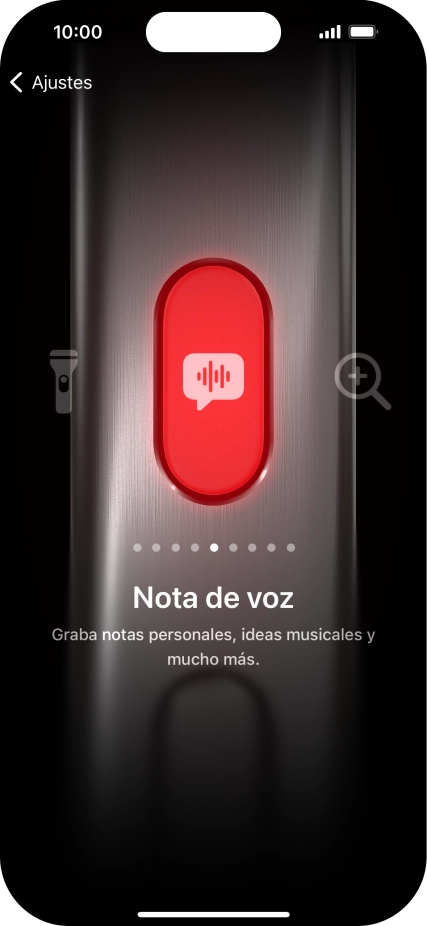 Desliza el dedo hacia la derecha o hacia la izquierda por la pantalla para seleccionar la función deseada. Desliza el dedo hacia la derecha o hacia la izquierda por la pantalla para seleccionar la función deseada.