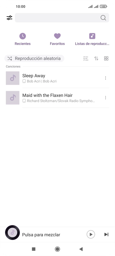 Pulsa el archivo de música deseado.