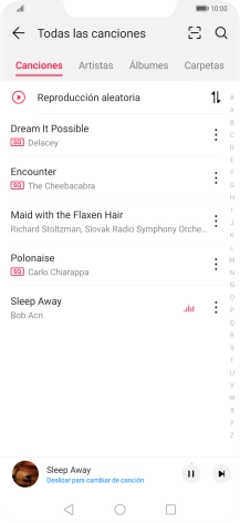 Pulsa el título de la canción en la parte inferior de la pantalla.