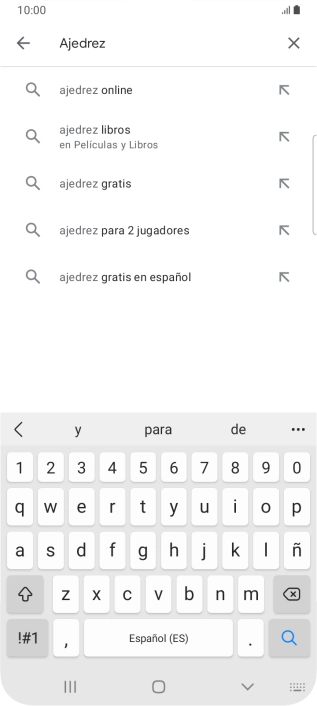 Introduce el nombre del tema o de la app y pulsa el icono de búsqueda. Introduce el nombre del tema o de la app y pulsa el icono de búsqueda.