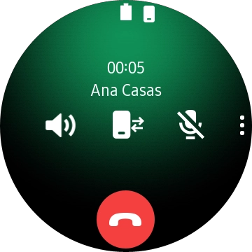Pulsa el icono de finalizar llamada. Pulsa el icono de finalizar llamada.
