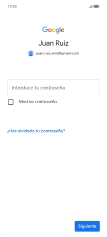 Pulsa Introduce tu contraseña e introduce la contraseña de tu cuenta de Google. Pulsa Introduce tu contraseña e introduce la contraseña de tu cuenta de Google.