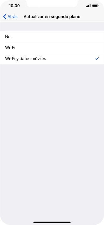 Para desactivar la actualización de apps en ejecución, pulsa No.