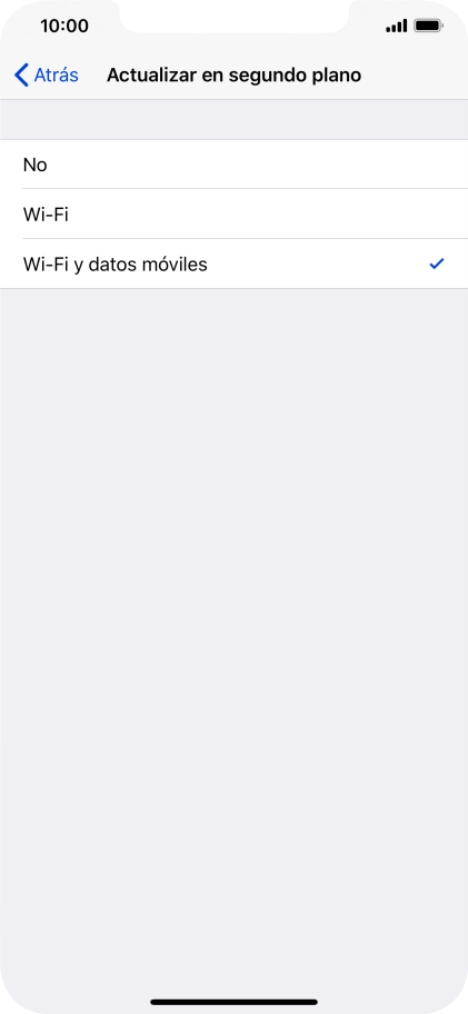 Para desactivar la actualización de apps en ejecución, pulsa No.