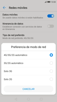 Pulsa el tipo de red deseado. Pulsa el tipo de red deseado.