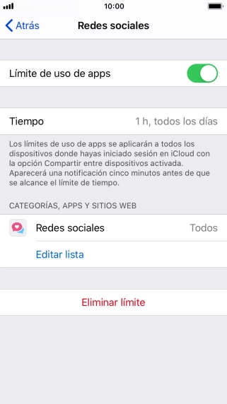 Pulsa Eliminar límite. Pulsa Eliminar límite.