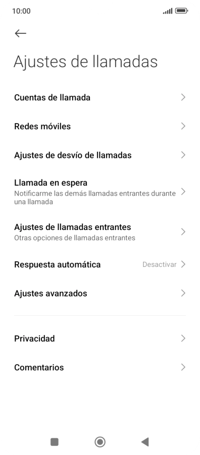 Pulsa Ajustes de desvío de llamadas. Pulsa Ajustes de desvío de llamadas.