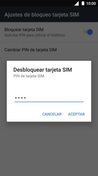 Introduce tu código PIN y pulsa ACEPTAR. Introduce tu código PIN y pulsa ACEPTAR.