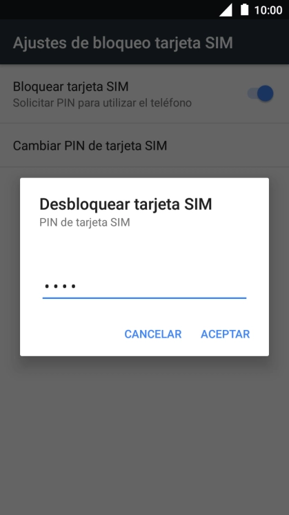 Introduce tu código PIN y pulsa ACEPTAR. Introduce tu código PIN y pulsa ACEPTAR.