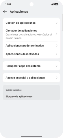 Pulsa Gestión de aplicaciones. Pulsa Gestión de aplicaciones.
