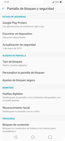 Pulsa Tipo de bloqueo e introduce el código de seguridad extra que has creado anteriormente. Pulsa Tipo de bloqueo e introduce el código de seguridad extra que has creado anteriormente.